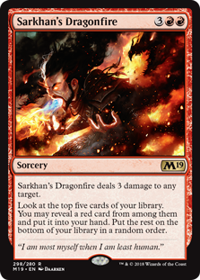 Sarkhan's Dragonfire (Magic 2019 Core Set) Light Play