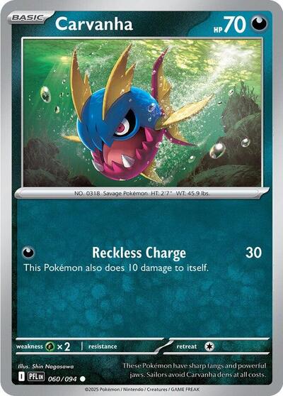 Carvanha (ME02: Phantasmal Flames) Near Mint Reverse Holofoil