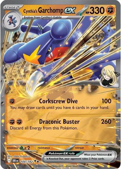 Cynthia's Garchomp ex - 104 (SV10: Destined Rivals) Near Mint Holofoil