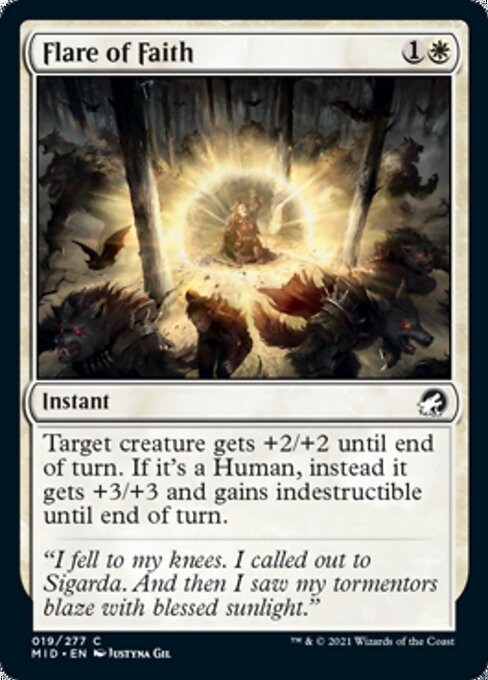 Flare of Faith (Innistrad: Midnight Hunt) Light Play Foil