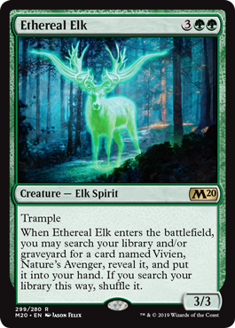 Ethereal Elk (Magic 2020 Core Set) Light Play