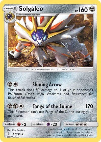 Solgaleo (SM - Guardians Rising) Near Mint Reverse Holofoil