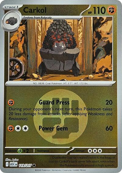 Carkol (Energy Symbol Pattern) (ME: Ascended Heroes) Near Mint Reverse Holofoil