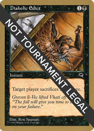 Diabolic Edict - 1999 Jakub Slemr (TMP) (World Championship Decks) Light Play