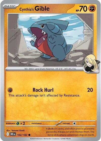 Cynthia's Gible (SV10: Destined Rivals) Near Mint Reverse Holofoil