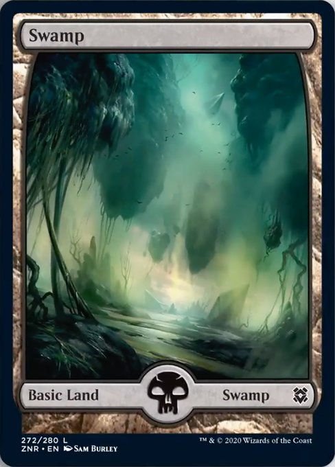 Swamp (272) (Zendikar Rising) Light Play Foil
