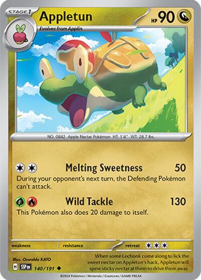 Appletun - 140 (SV08: Surging Sparks) Near Mint Reverse Holofoil