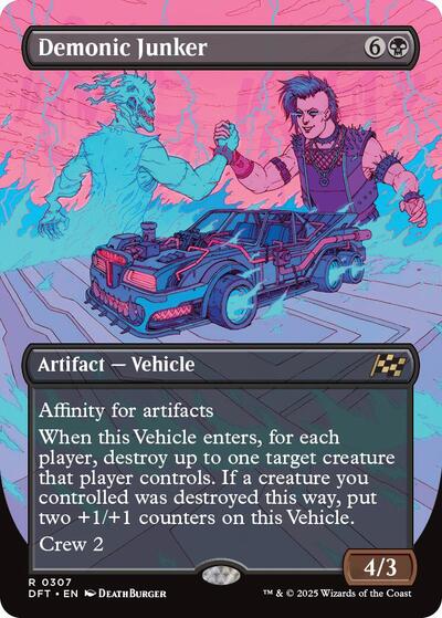 Demonic Junker (Borderless) (Aetherdrift) Light Play Foil