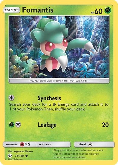 Fomantis (SM Base Set) Near Mint Reverse Holofoil