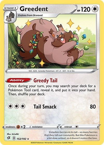 Greedent (SWSH02: Rebel Clash) Near Mint Reverse Holofoil