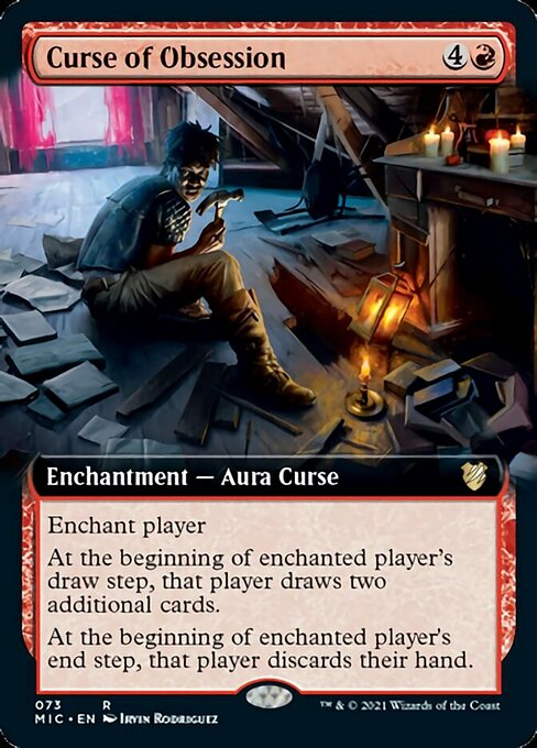 Curse of Obsession (Extended Art) (Commander 2021 Midnight Hunt) Light Play