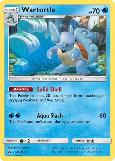 Wartortle (SM - Unbroken Bonds) Near Mint Reverse Holofoil