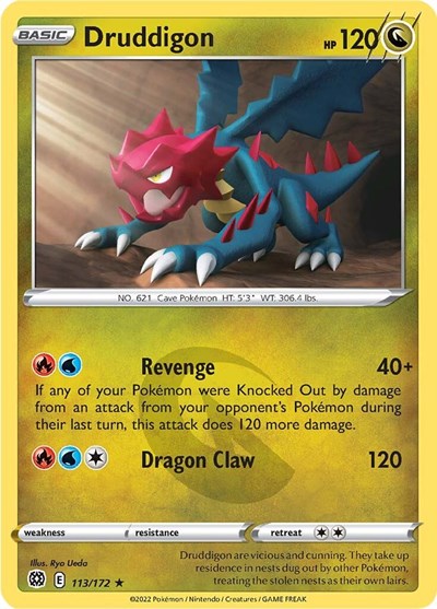 Druddigon (SWSH09: Brilliant Stars) Near Mint Reverse Holofoil