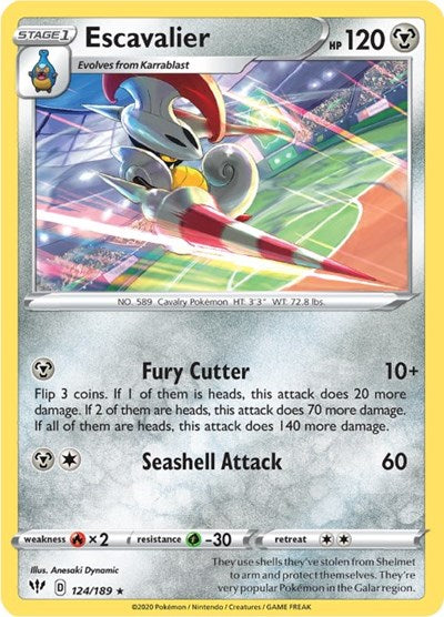 Escavalier (SWSH03: Darkness Ablaze) Near Mint Reverse Holofoil
