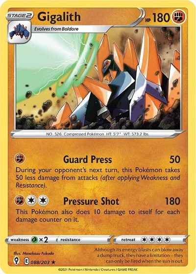 Gigalith (SWSH07: Evolving Skies) Near Mint Reverse Holofoil