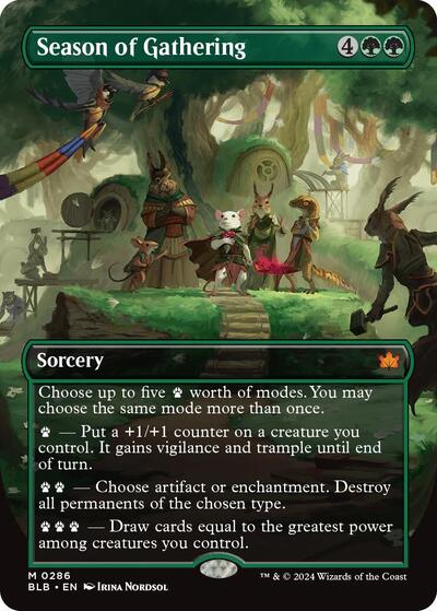 Season of Gathering (Borderless) (Bloomburrow) Light Play