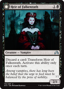 Heir of Falkenrath (Heir to the Night) (Shadows Over Innistrad) Light Play Foil