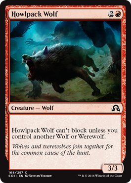 Howlpack Wolf (Shadows Over Innistrad) Light Play Foil