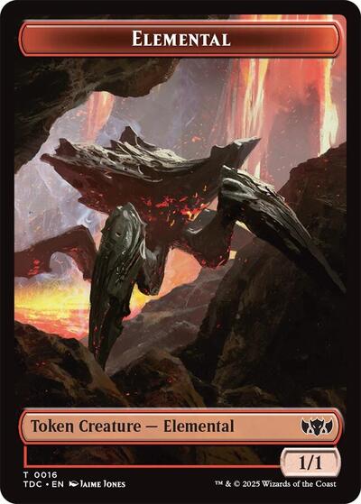 Elemental (0016) / Gold Double-Sided Token (Commander: Tarkir: Dragonstorm) Near Mint