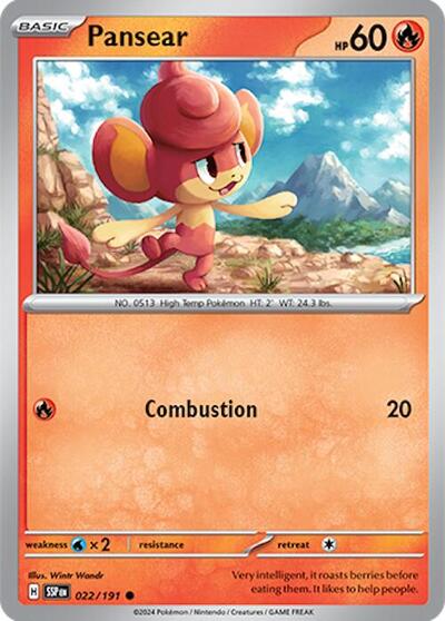 Pansear (SV08: Surging Sparks) Near Mint Reverse Holofoil