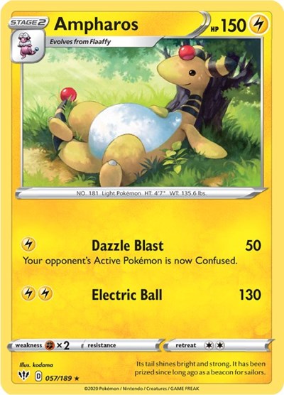 Ampharos (SWSH03: Darkness Ablaze) Near Mint Reverse Holofoil