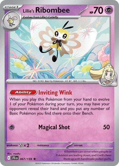 Lillie's Ribombee - 067 (SV09: Journey Together) Near Mint Reverse Holofoil
