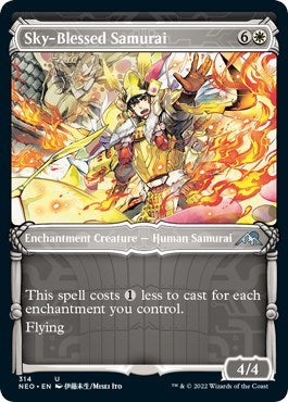 Sky-Blessed Samurai (Showcase) (Kamigawa: Neon Dynasty) Near Mint Foil