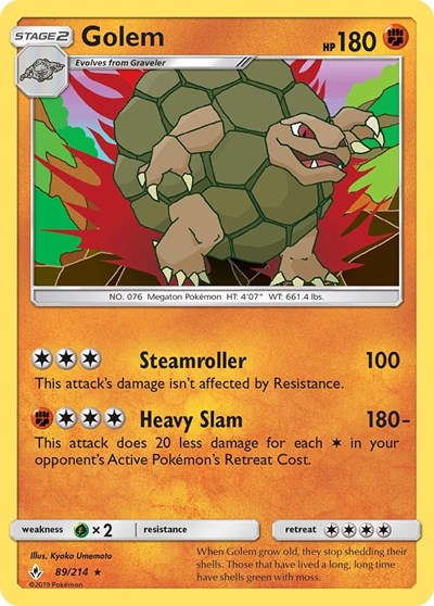 Golem (SM - Unbroken Bonds) Near Mint Reverse Holofoil