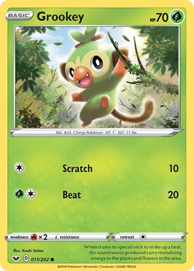 Grookey (011) (SWSH01: Sword & Shield Base Set) Near Mint