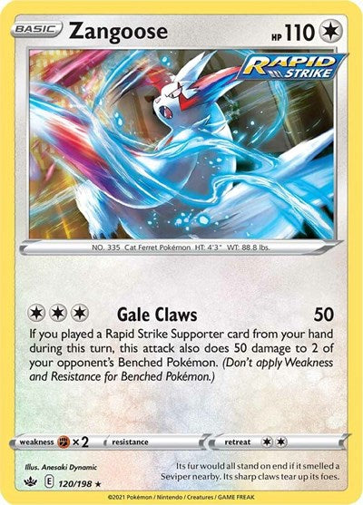 Zangoose (SWSH06: Chilling Reign) Near Mint Reverse Holofoil