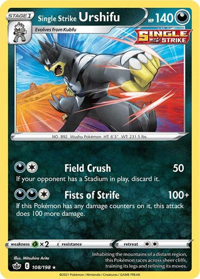 Single Strike Urshifu (SWSH06: Chilling Reign) Near Mint Reverse Holofoil