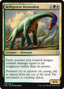 Belligerent Brontodon (Ixalan) Light Play Foil