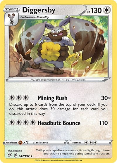 Diggersby (SWSH02: Rebel Clash) Near Mint Reverse Holofoil