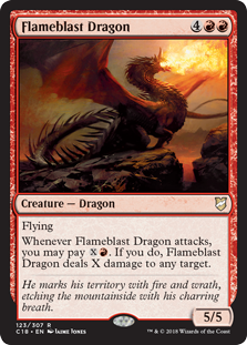 Flameblast Dragon (Commander 2018) Light Play