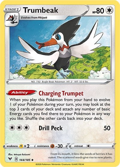 Trumbeak (SWSH04: Vivid Voltage) Near Mint Reverse Holofoil