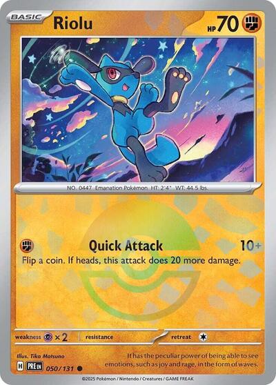 Riolu (Poke Ball Pattern) (SV: Prismatic Evolutions) Near Mint Holofoil