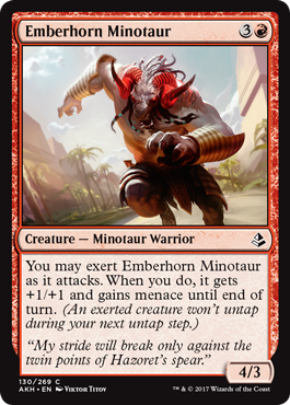 Emberhorn Minotaur (Amonkhet) Light Play Foil