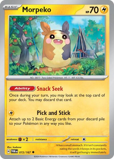 Morpeko (SV06: Twilight Masquerade) Near Mint Reverse Holofoil
