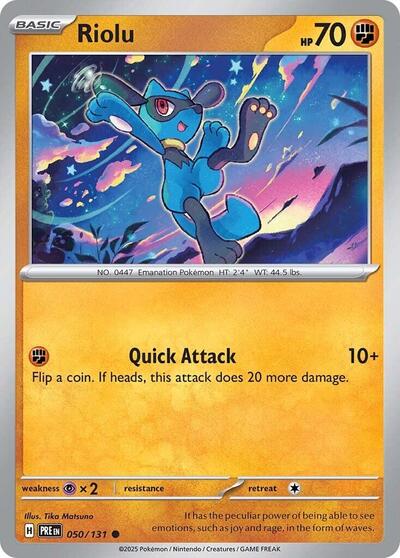 Riolu (SV: Prismatic Evolutions) Near Mint Reverse Holofoil
