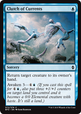 Clutch of Currents (Battle for Zendikar) Light Play Foil