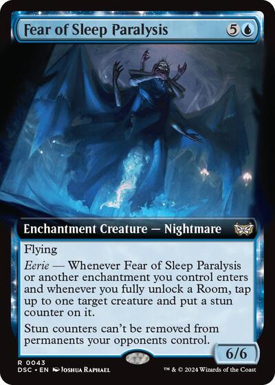 Fear of Sleep Paralysis (Extended Art) (Commander: Duskmourn: House of Horror) Light Play