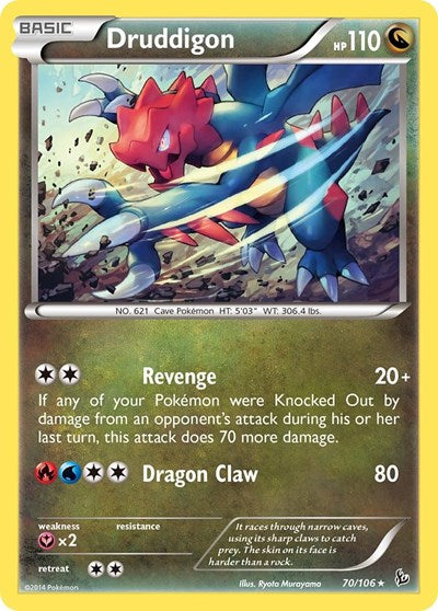 Druddigon - 70/106 (Flashfire) (Deck Exclusives) Near Mint