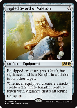 Sigiled Sword of Valeron (Magic 2019 Core Set) Near Mint