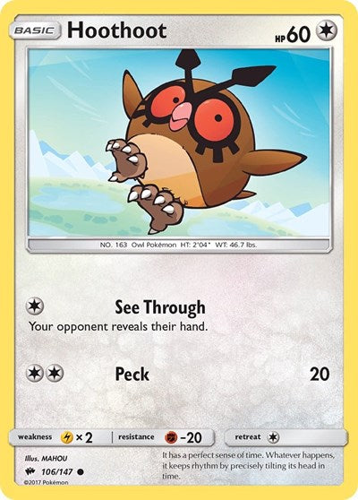 Hoothoot (SM - Burning Shadows) Near Mint