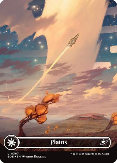 Plains (0367) (Borderless) (Galaxy Foil) (Edge of Eternities) Near Mint Foil