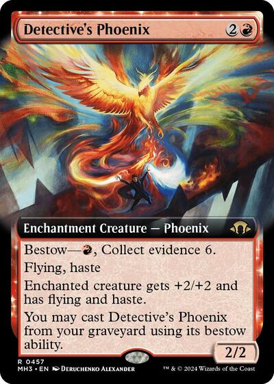 Detective's Phoenix (Borderless) (Modern Horizons 3) Light Play Foil