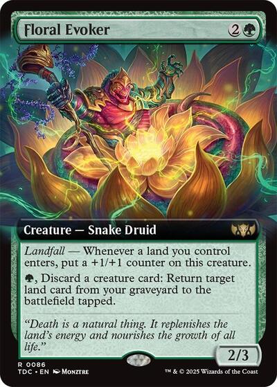 Floral Evoker (Extended Art) (Commander: Tarkir: Dragonstorm) Light Play