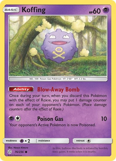 Koffing (SM - Cosmic Eclipse) Near Mint Reverse Holofoil