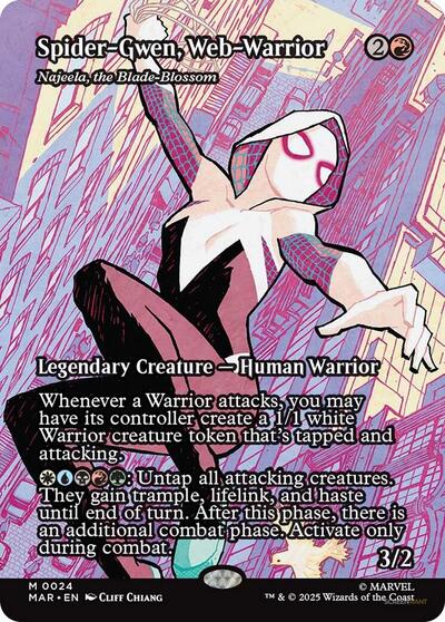 Spider-Gwen, Web-Warrior - Najeela, the Blade-Blossom (Borderless) (Marvel Eternal-Legal) Near Mint
