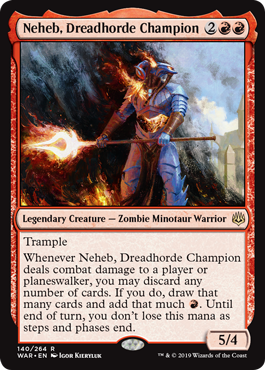 Neheb, Dreadhorde Champion (War of the Spark) Light Play